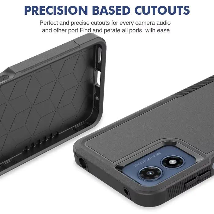 Coque de protection antichoc pour Moto G Play 2024 4G, coque rigide double couche pour Moto G Play 2024 4G avec protection d'écran