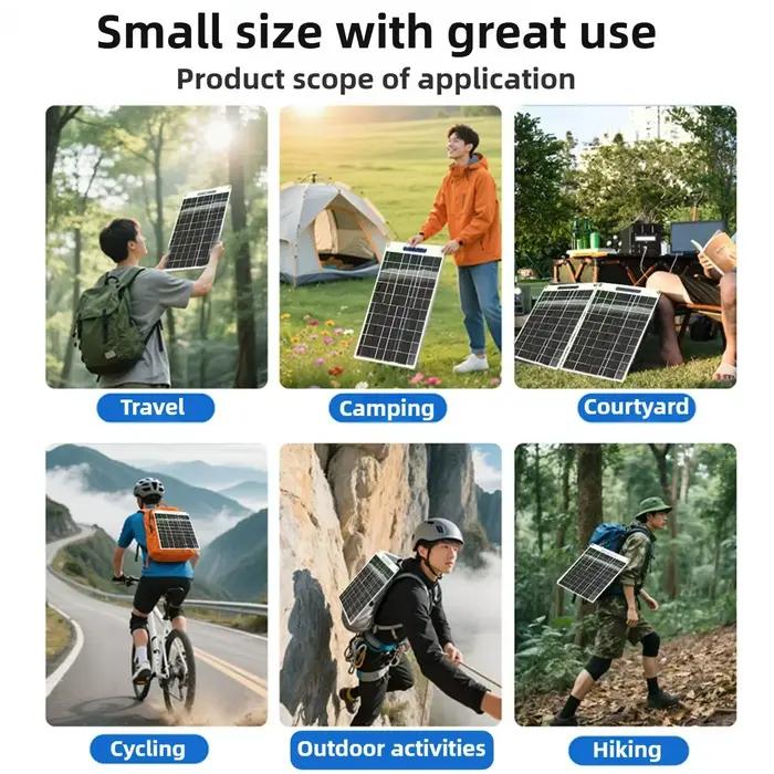 Chargeur solaire portable étanche double USB 5V à charge rapide, panneau solaire pour camping, randonnée, batterie externe d'urgence, chargeur de téléphone