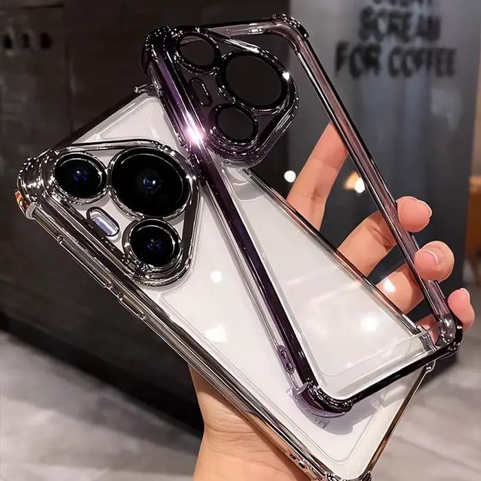 Coque de Protection d'objectif plaquée, étui de téléphone pour Pura 80 Pro Plus 80 Ultra 80 Pro + quatre coins, housse de Protection Anti-choc