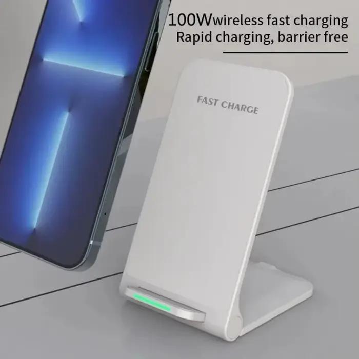 Support de charge sans fil XIKCU pour iPhone 17 16 15 14 13 12 Pro X XS Max XR 8 Samsung Xiaomi - Station de charge rapide à induction sans fil avec support et indicateur de charge