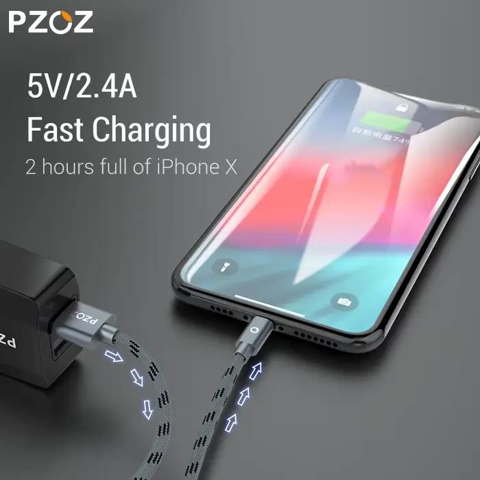 PZOZ Câble Usb pour câble iphone 14 13 12 11 pro max Xs Xr X SE 2 8 7 6 plus 6s 5s ipad air mini 4 câbles de charge rapide pour chargeur iphone accessoire