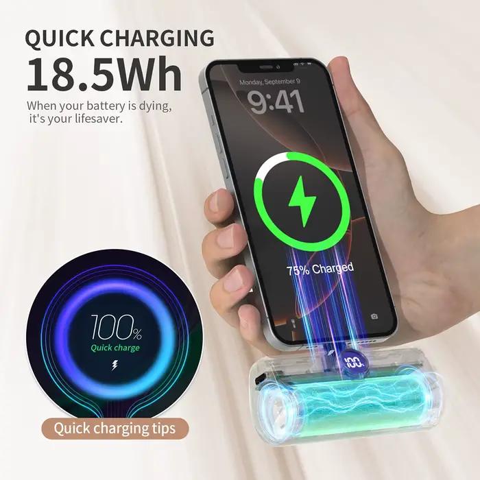 Batterie externe à charge rapide, chargeur portable, pack de batterie externe pour iPhone et Android, affichage numérique LED, mini powerbank 5000mAh