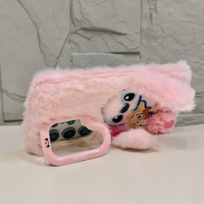 Coque de téléphone en peluche avec motif de dessin animé mignon