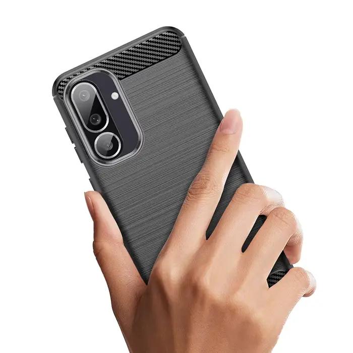 Coque de téléphone pour Samsung Galaxy A57 A37 A36 A56 A17 A26 A06 A16, coque de protection arrière antichoc en fibre de carbone souple en TPU