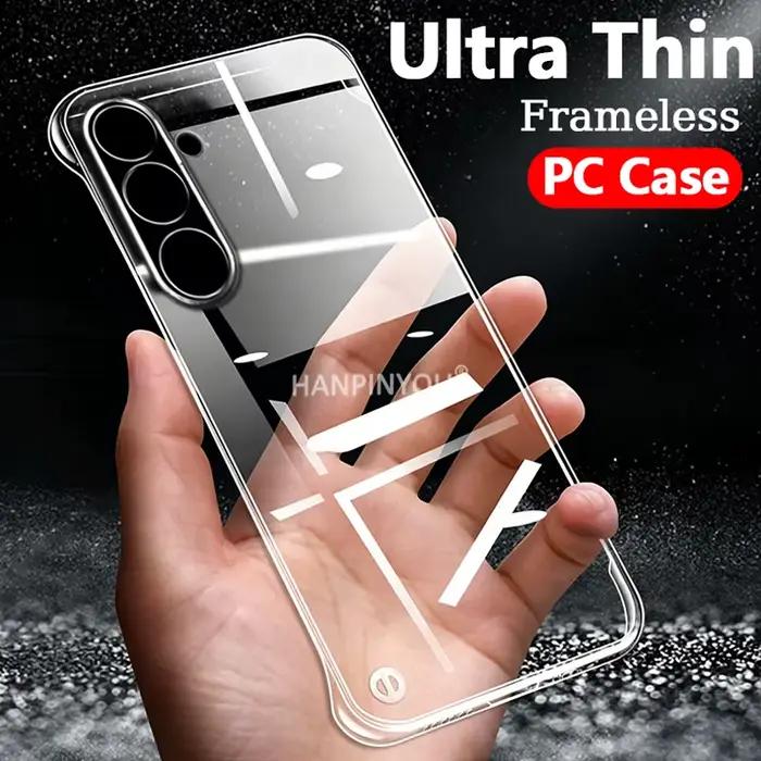 Coque transparente ultra-fine sans cadre pour Samsung Galaxy A57 A56 A55 A37 A17 protection appareil photo en PC rigide coque antichoc pour femmes hommes occassions spéciales