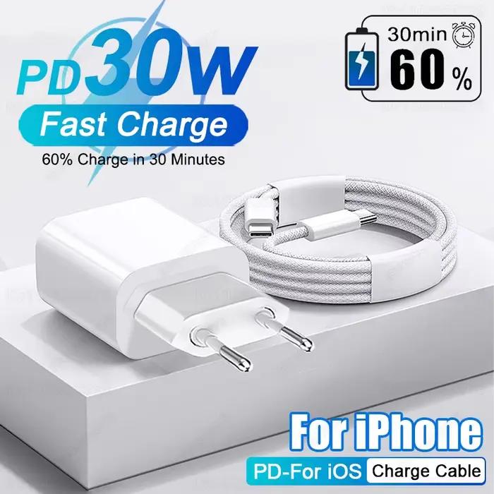 PD 30W Chargeur Rapide Pour iPhone 15 11 12 13 14 Pro Max Plus XR X XS Max