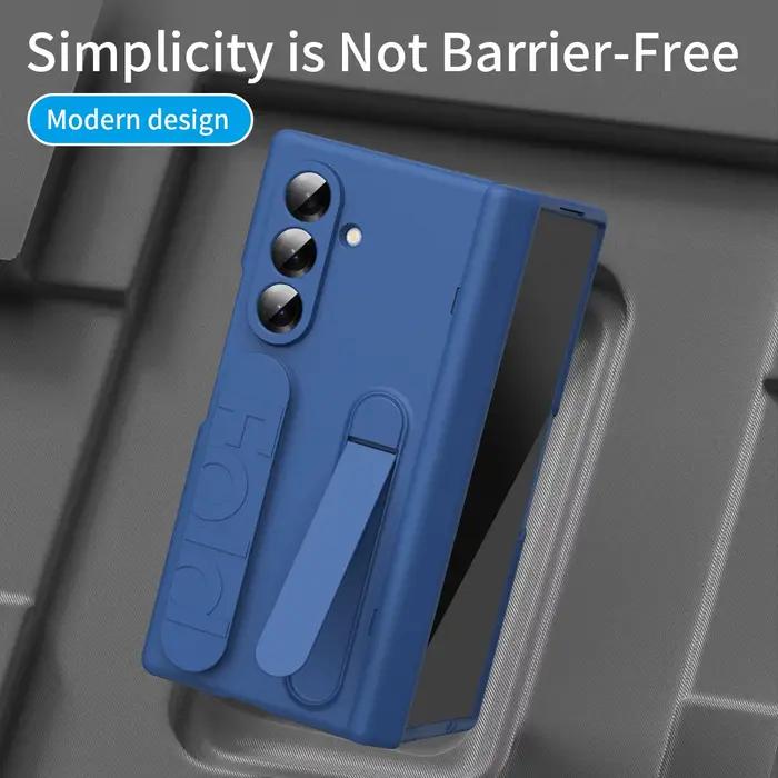 Pour Samsung Galaxy Z Fold 7 6 5 4 3 coque de téléphone originale charnière housse de protection avec support Film de verre Z Fold6 étui à poignée en Silicone