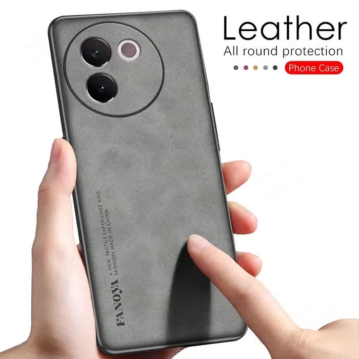 Juste de téléphone en cuir de mouton pour vivo V30e 5G