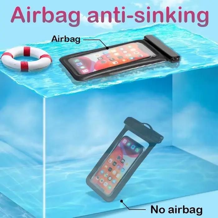 Airbag flottant étanche sac de natation en plein Air coque de téléphone pour iPhone Samsung Xiaomi Redmi Huawei téléphones sac housse de protection