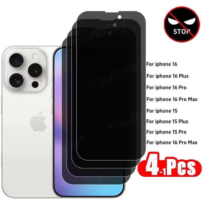Protecteur d'écran de confidentialité anti-espion avec technologie anti-rayures pour iPhone 16 Pro Max film de protection avant en verre trempé ultra fin 0.26 mm pour protéger la vie privée et augmenter la durabilité de votre téléphone