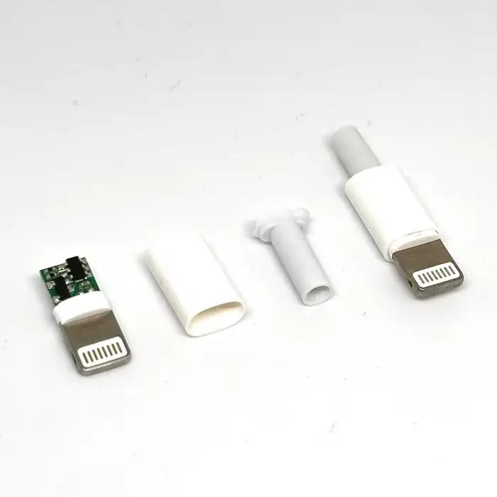 1 pièce Connecteur Lightning USB 3.0mm avec carte de puce, connecteur mâle à souder, interface OTG, câble de données DIY pour la charge de téléphone