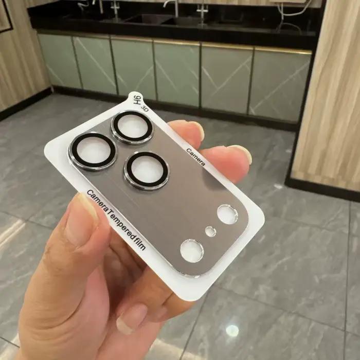 1 ensemble de verre de Protection de caméra en métal à couverture complète pour IPhone 17 Pro Max