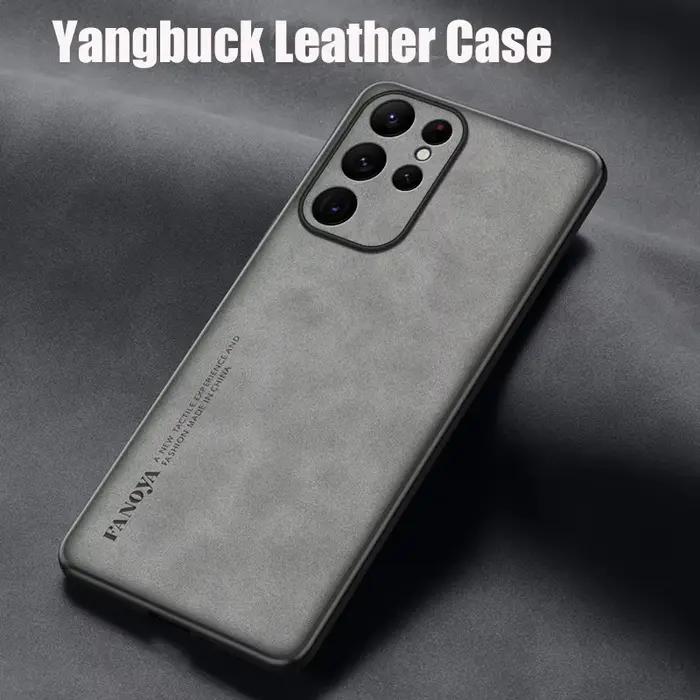 Coque de protection en cuir d'agneau pour Samsung Galaxy S25 Ultra