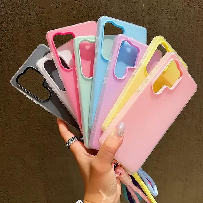 Coque de téléphone 2-en-1 en gel avec dragonne et cordon pour Samsung Galaxy S26 S25 S24 S23 S22 Ultra Plus FE A26 A35 A54 A16 – Housse rigide