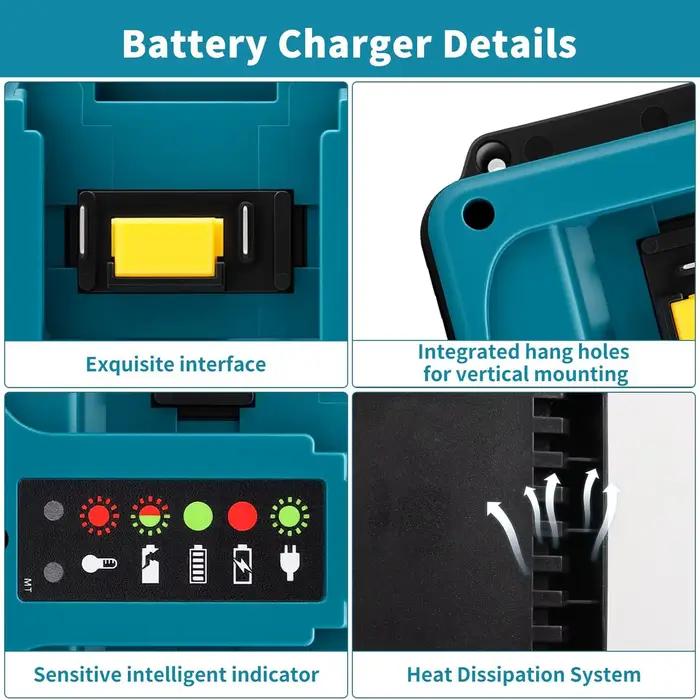 Station de charge double port pour batterie au lithium Makita 18V LXT, chargeur rapide portable DC18RD pour BL1830 BL1860B BL1850B BL1430