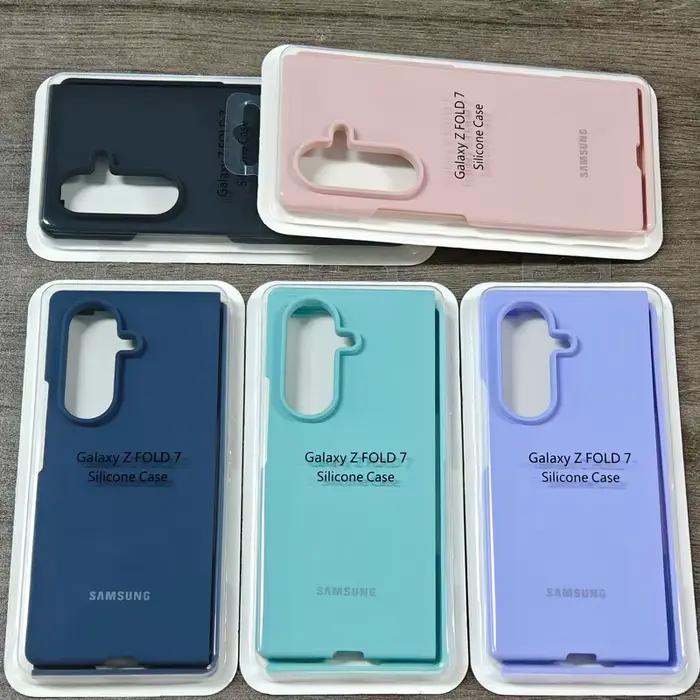 Coque en silicone liquide souple au toucher pour Samsung Galaxy Z Fold 7 6 5 4 3 2 Fold2 Fold3 Fold4 Fold5
