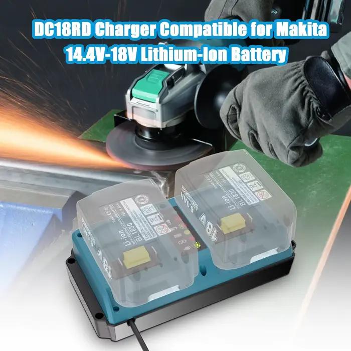 Chargeur de remplacement à double Port pour batterie Makita 18V, Compatible avec batterie Li-ion 14.4V-18V BL1815 BL1820 BL183