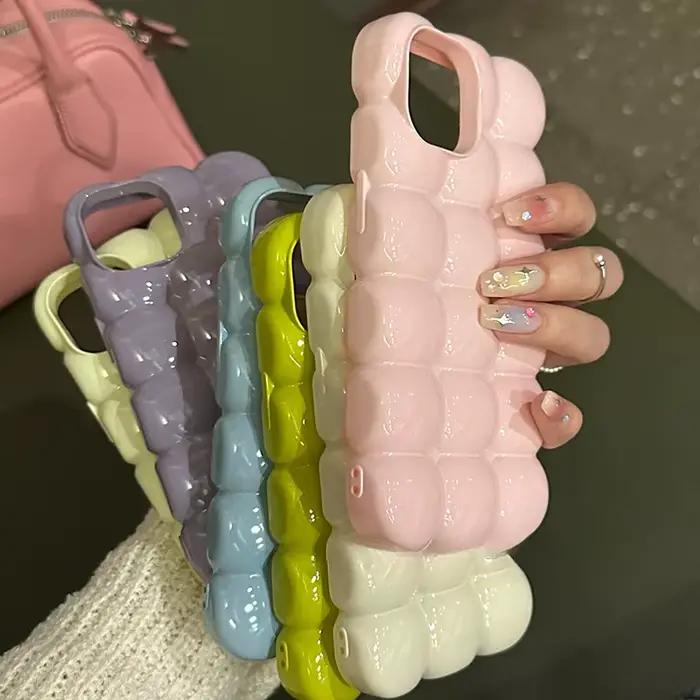Coque de téléphone Chubby Puffs pour fille, coque de coussin d'air anti-chute, coque arrière, sensation japonaise et coréenne, iPhone 14, 13, 11, 12 Pro Max