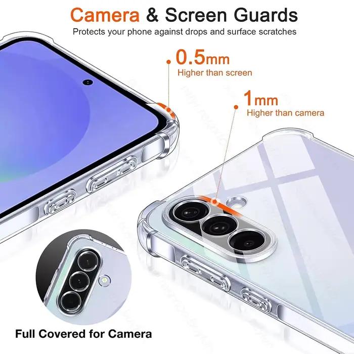 Coque souple antichoc en silicone transparente pour Samsung Galaxy A56 A36 A26 A16 A06 A07 A17 4G 5G Protection anti-rayures et anti-poussière Occasions quotidiennes et spéciales