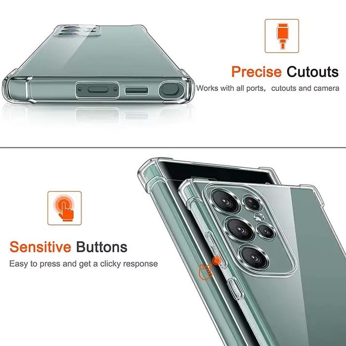 Coque souple en Silicone transparent antichoc pour Samsung S25 S24 S23 S22 S21 Ultra plus note20 Galaxy S 23 22 21 FE +