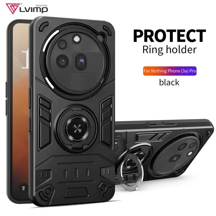 Étui à moitié enveloppé Lvimp robuste avec support et anneau métallique pour téléphone 3a et 3a Pro occasions quotidiennes et spéciales