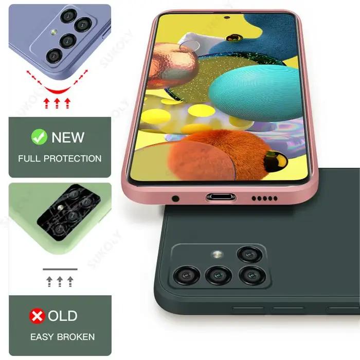 Coque en silicone liquide pour Samsung Galaxy S24 S25 S26 S23 S22 Ultra A57 A37 A56 A17 A36 A54 A55 5G, coque souple, protection caméra, baby skin feeling, anti-rayures, anti-poussière, antislip, design précis