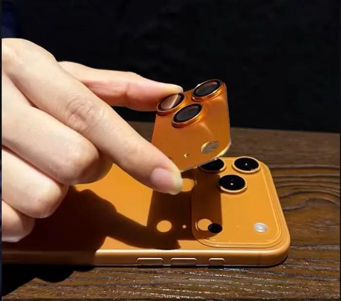 1 ensemble de verre de Protection de caméra en métal à couverture complète pour IPhone 17 Pro Max
