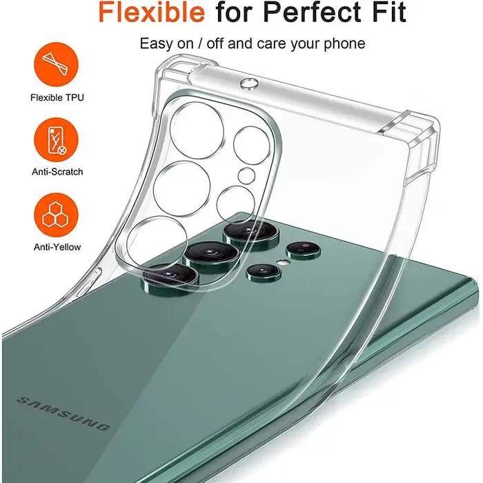 Coque souple en Silicone transparent antichoc pour Samsung S25 S24 S23 S22 S21 Ultra plus note20 Galaxy S 23 22 21 FE +