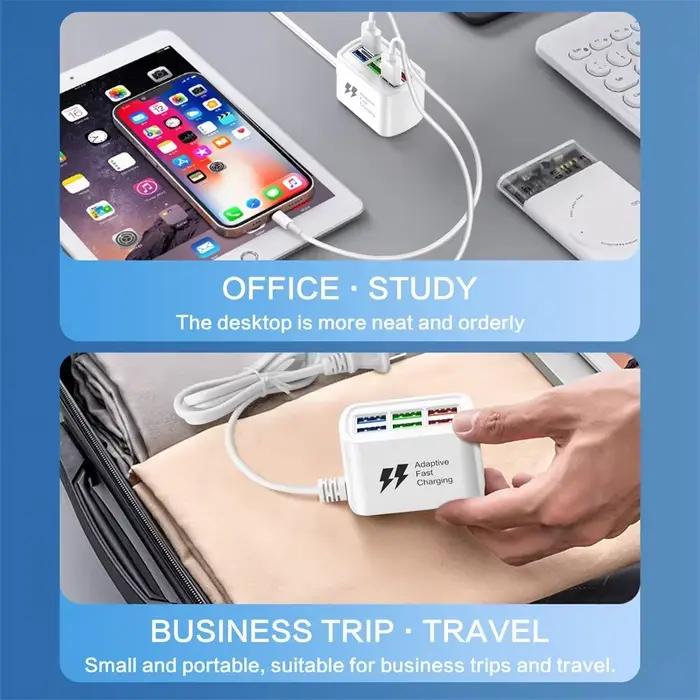 Multi 6 Ports USB chargeur de téléphone multiprise adaptateur universel rapide charge tête prise