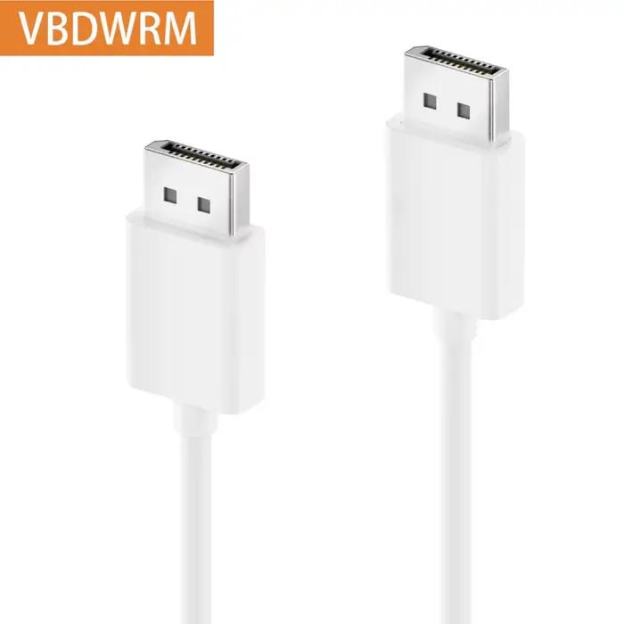 Câble DisplayPort mâle à mâle 4K 60Hz 2K 144Hz blanc 1.5m pour ordinateur moniteur projecteur télévision box occasions spéciales