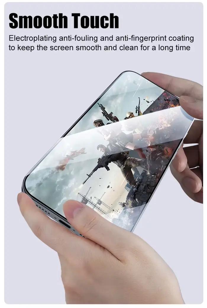 2 pièces Installation sans poussière verre trempé pour iPhone 16 15 14 13 12 11 Pro Max Plus Mini protecteur d'écran Film de protection complet