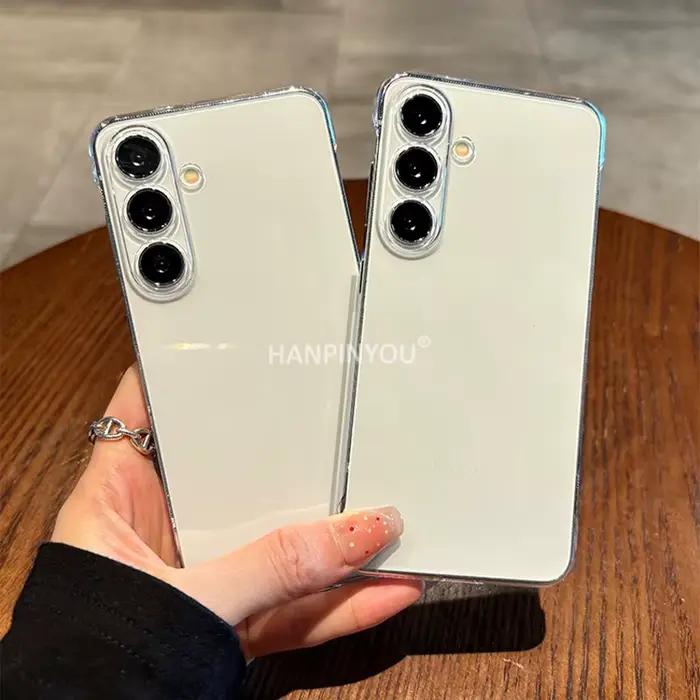 Coque transparente ultra-fine sans cadre pour Samsung Galaxy A57 A56 A55 A37 A17 protection appareil photo en PC rigide coque antichoc pour femmes hommes occassions spéciales