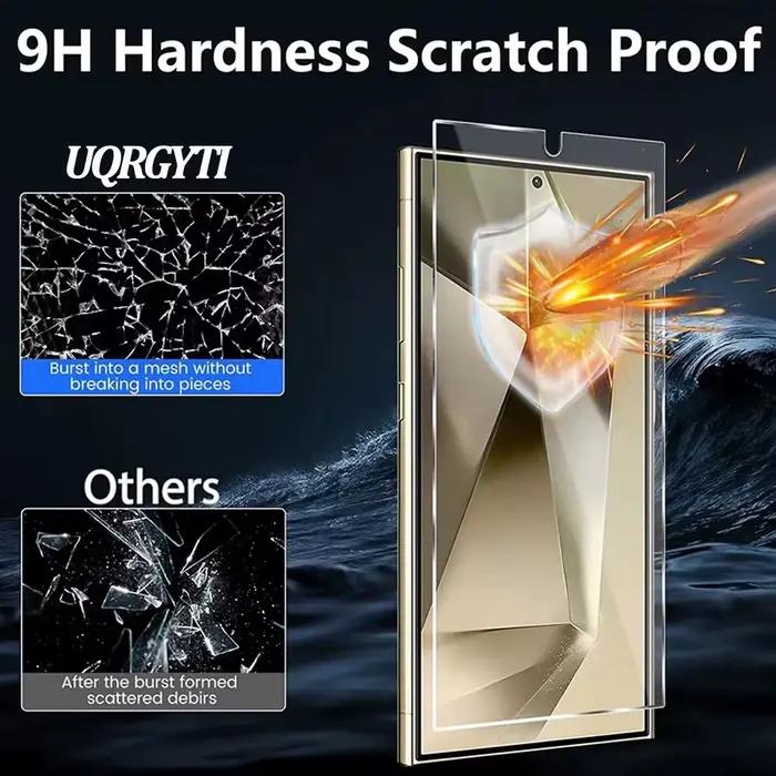 Film de verre trempé ultra HD pour Samsung Galaxy S25 S26 S24 Ultra et autres modèles A17 A27 A37 A57 A56 A36 A26 A55 A54 A53 A15 A16 A25 A35 A14 A24 A34 protecteur d'écran anti-rayures personnalisable