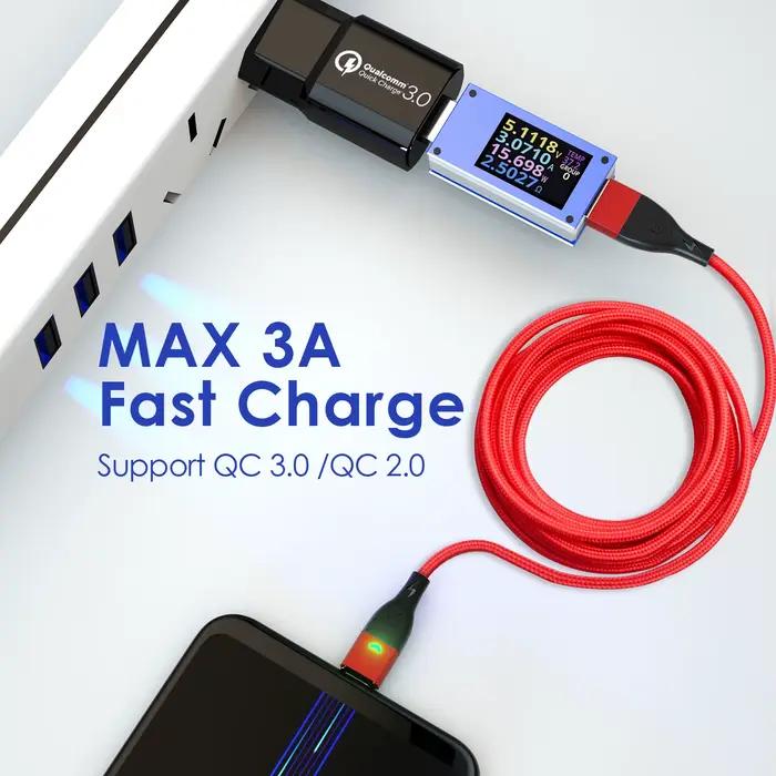 Câble magnétique 3A USB chargeur de téléphone