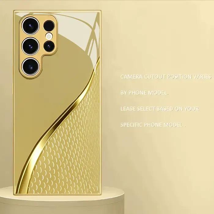 Étui de téléphone plaqué or de luxe pour Samsung Galaxy S26 S24 S23 S25 S22 S21 Ultra