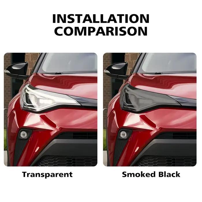 Film de protection pour phares de voiture en TPU noir fumé pour Toyota C-HR 2021-2023, pré-découpé, anti-rayures, film vinyle auto brillant