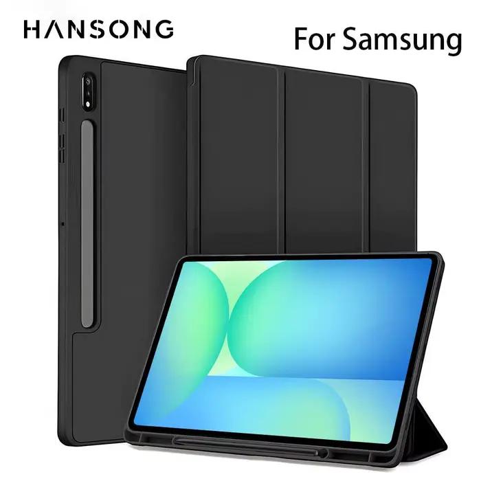 Étui en caoutchouc Hansong pour Samsung Galaxy Tab, résistant aux chocs et aux chutes, mode support pour visualisation et saisie, anti-poussière et anti-traces de doigts, disponible en plusieurs couleurs et tailles