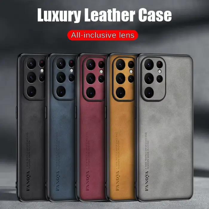 Coque de protection en cuir d'agneau pour Samsung Galaxy S25 Ultra