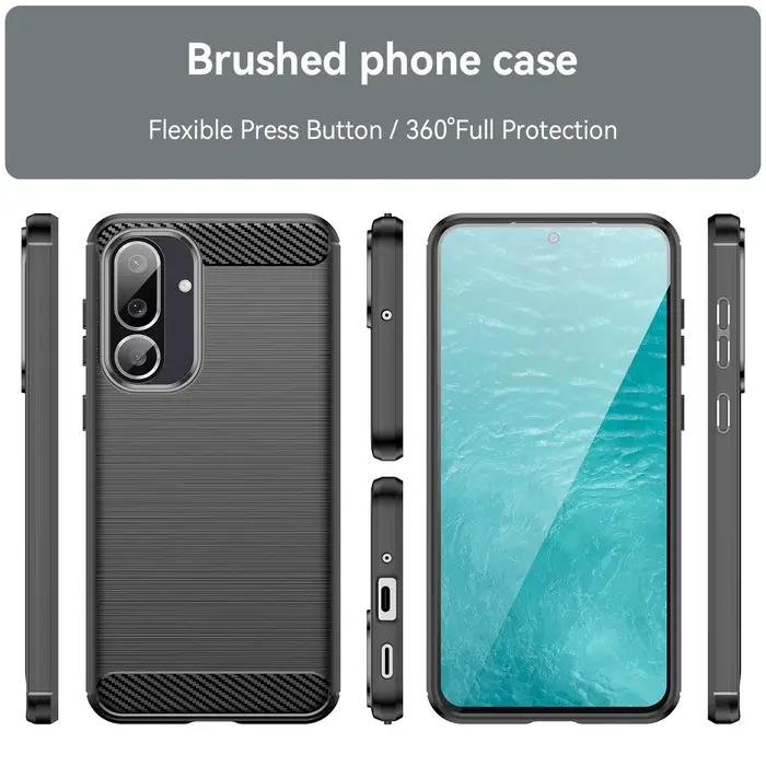 Coque de téléphone pour Samsung Galaxy A57 A37 A36 A56 A17 A26 A06 A16, coque de protection arrière antichoc en fibre de carbone souple en TPU