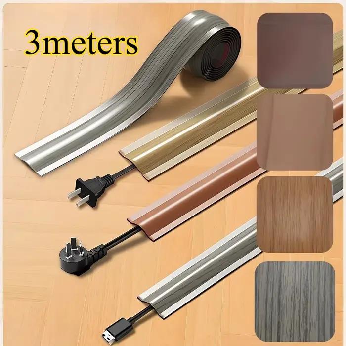 1 pièce, 3 mètres, gaine de câble souple de haute qualité, durable et flexible, en PVC, pour gestion de câbles au sol, usage intérieur