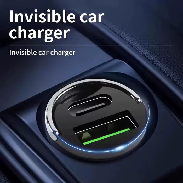 Mini chargeur de voiture 12-24V, charge rapide, USB Type C, pour téléphone portable, accessoires universels pour voiture, intérieur