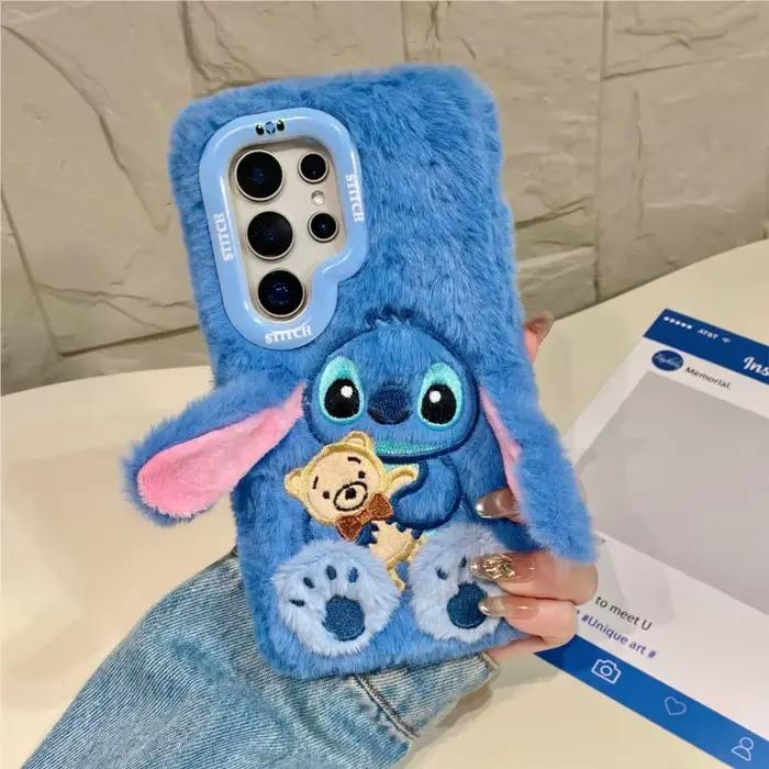 Coque de téléphone en peluche avec motif de dessin animé mignon