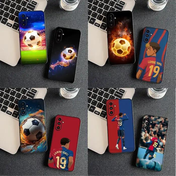 Coque de protection sportive pour Samsung Galaxy Note 20 Ultra 10 8 9 S10 Plus Lite S8 A70 A24 A25 S10E A37 A57 A55 A7 avec design No19足球队标志