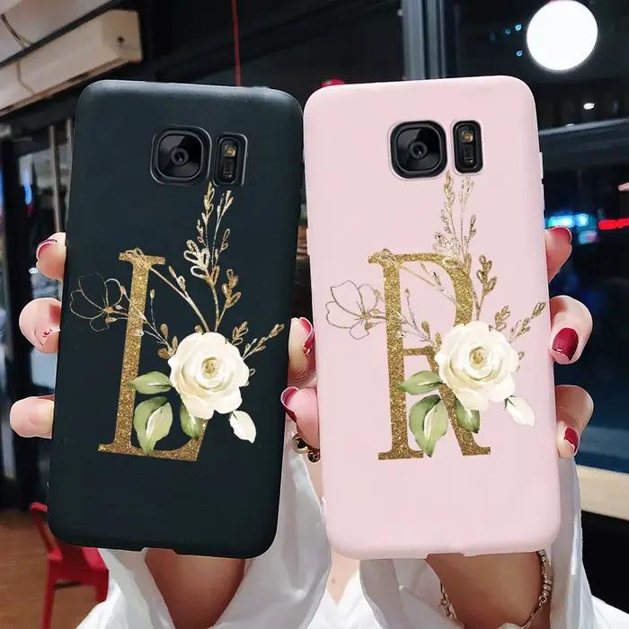 Coque de Téléphone Antichoc Silicone Souple Lettres Mignonnes Mode et Professionnelle pour Samsung Galaxy S7 et S7 Edge Occasions Spéciales
