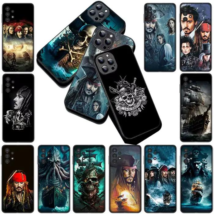 Étui pour Samsung Galaxy S25 S24 S23 FE Ultra Plus S7 Edge S25+ S23+ A56 5G avec motif Captain Jack Sparrow des Pirates des Caraïbes