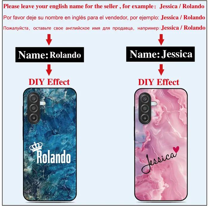 Coque de téléphone personnalisée avec photo et nom pour Samsung Galaxy A57 A37 A27 5G A07 A16 A17 A36 A56 A53 A54 A35