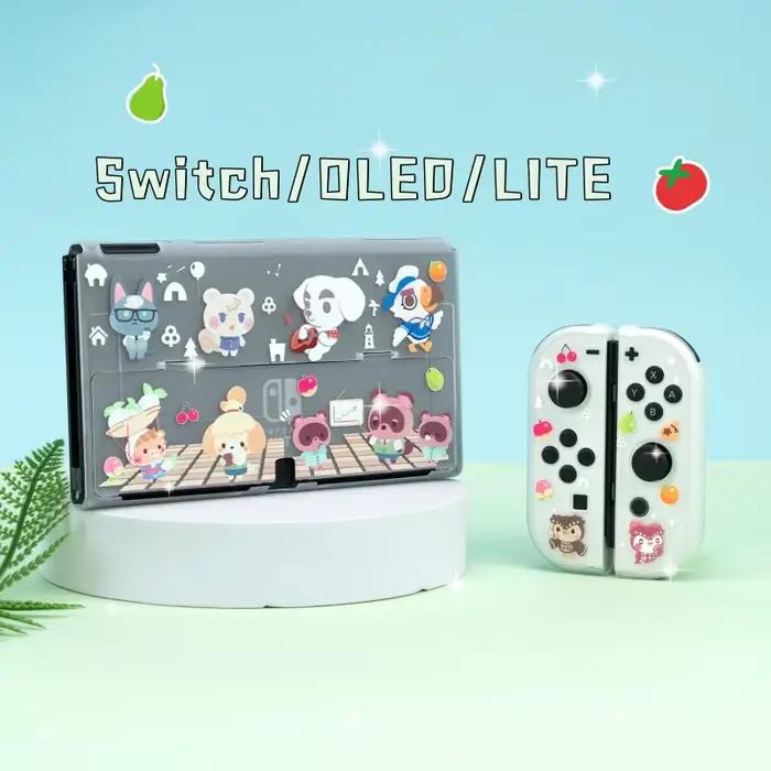 Coque de protection Switcholed dessin animé mignon transparent givré coque rigide fendue coque souple lite pour console switch oled et lite occasion spéciale