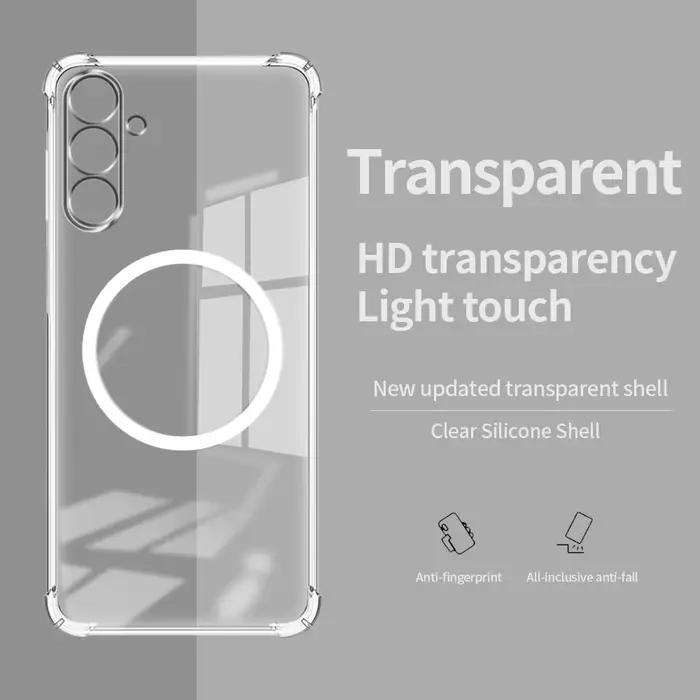 Pour Samsung A14 A24 étui avec autocollant magnétique sans fil coque de téléphone en Silicone souple