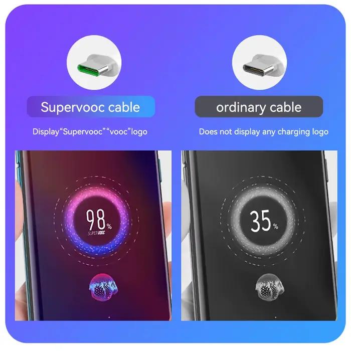 Câble Oppo 65w câble de chargeur Supervooc d'origine Type C Reno 8 7 5g 5 Pro 6 Lite 4 3 trouver X6 X5 Pro X X2 X3 Neo Vooc Charge rapide