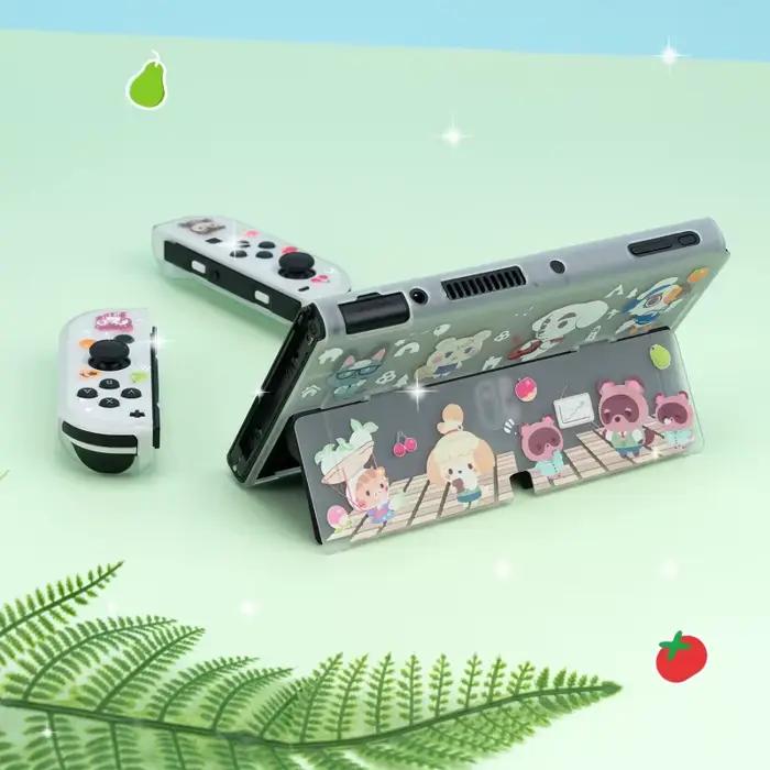 Coque de protection Switcholed dessin animé mignon transparent givré coque rigide fendue coque souple lite pour console switch oled et lite occasion spéciale
